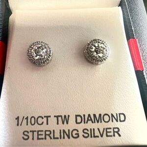 1/10 ct sterling 925 diamond earrings